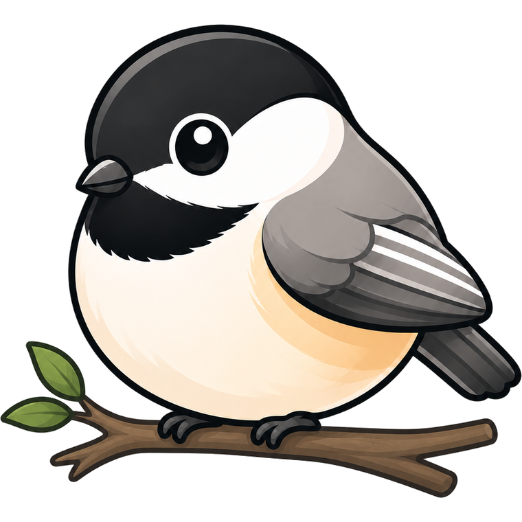 A cute Black-capped Chickadee perched on a branch